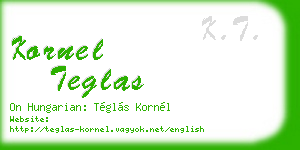 kornel teglas business card